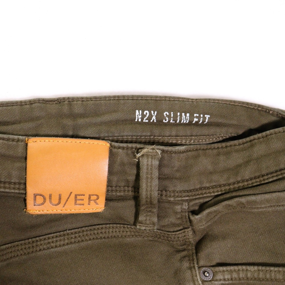 DU/ER Pants N2X Slim Fit Chino Performance Stretch Olive Men 32x30 - Picture 4 of 9